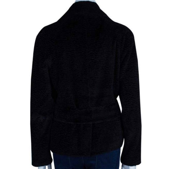 See by Chloe black fur jacket Black Textured Jacket women’s size 8 - Picture 2 of 11
